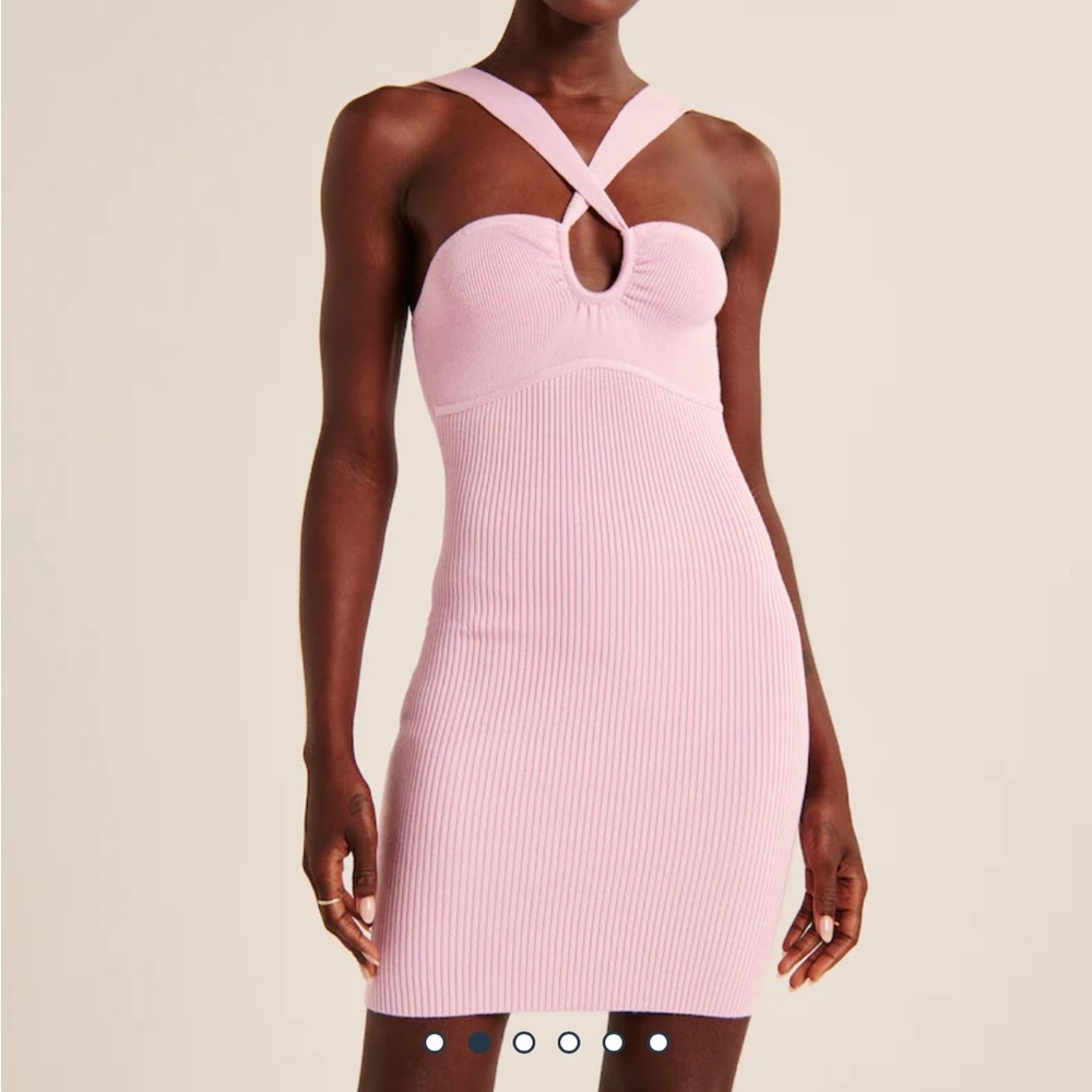 Abercrombie Elevated Knit Cross Strap Mini Dress